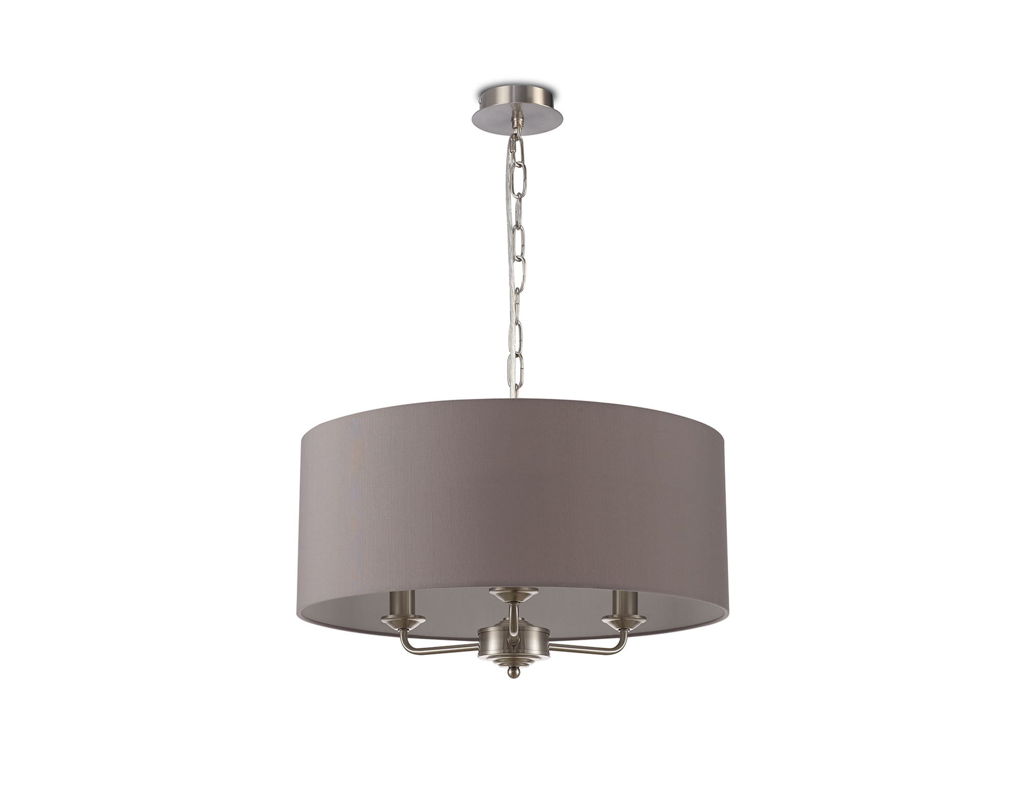 Banyan 50cm 3 Light Pendant Satin Nickel, Grey DK0074  Deco Banyan